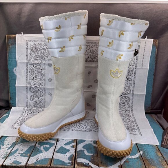 VTG 2005 Adidas Missy Elliot Insulated Fur Lined Cream Suede Boot 133084 Wmn  8 - Picture 2 of 11